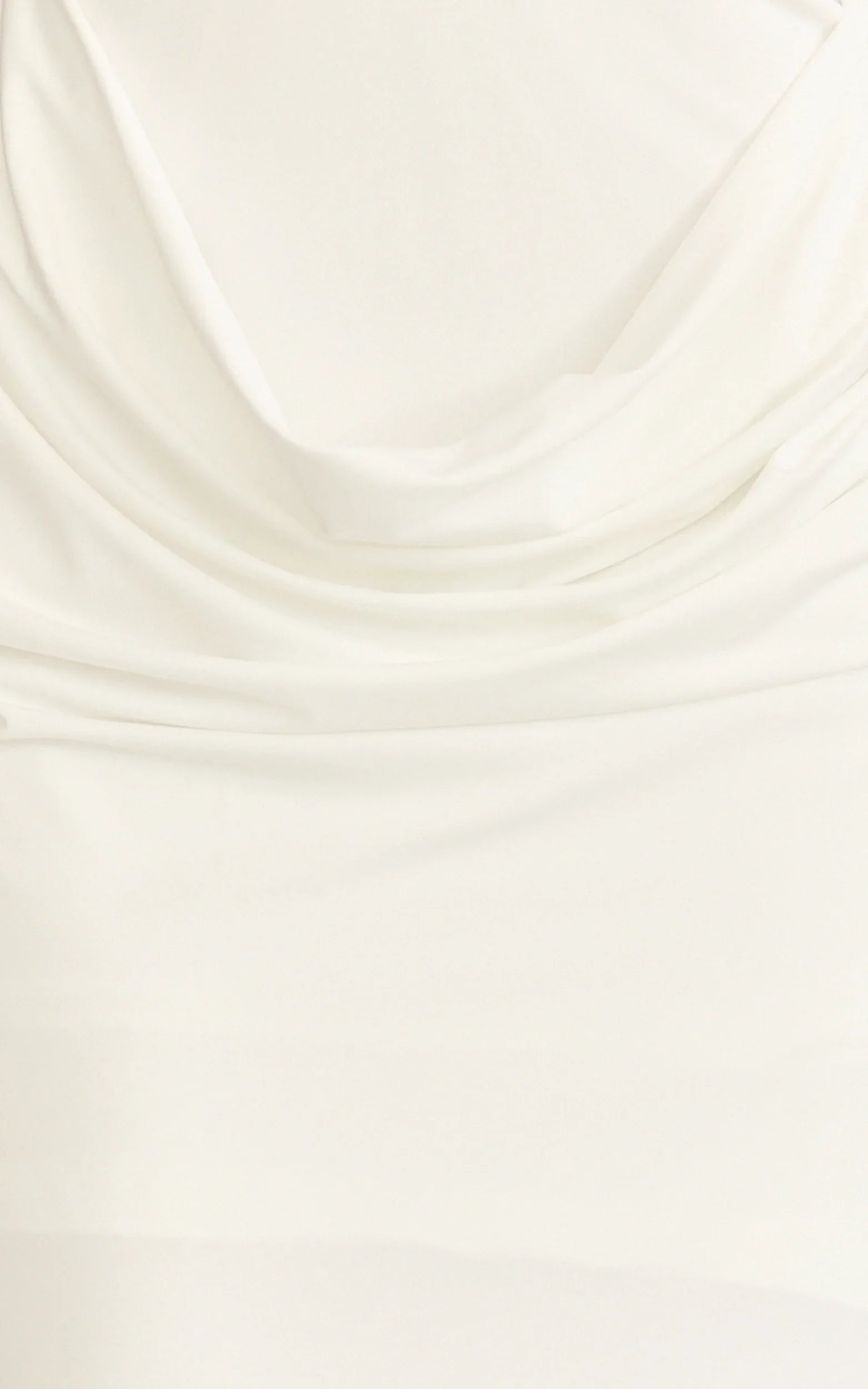 Heath Maxi Dress - Scoop Halter Neck With Drape Front Skirt Back Split Dress in Off White