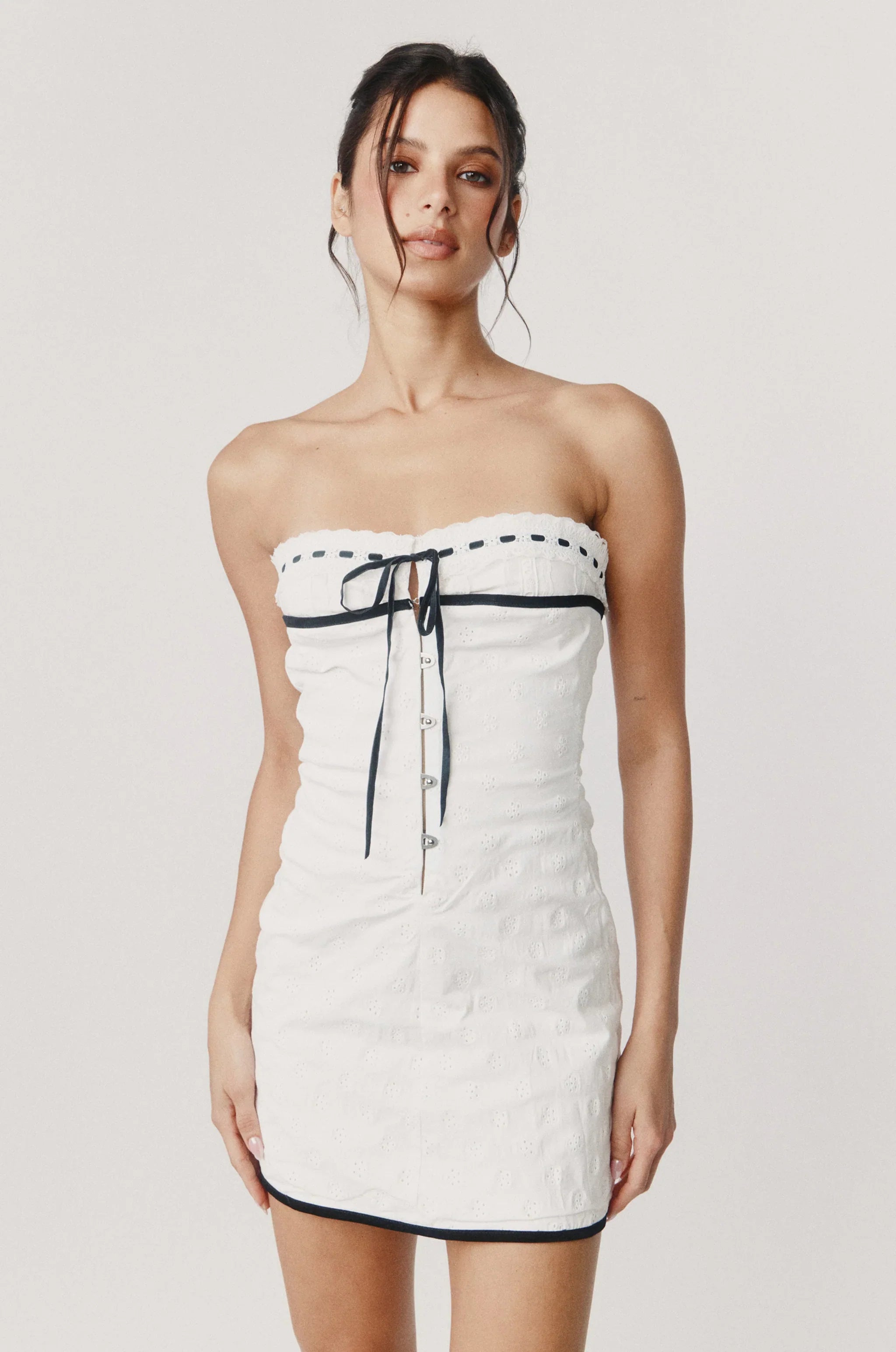 Sabrin Dress | White Embroidery
